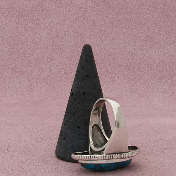 silpada sterling silver braided turquoise ribble r3482 ring size 9 - Picture 3 of 3